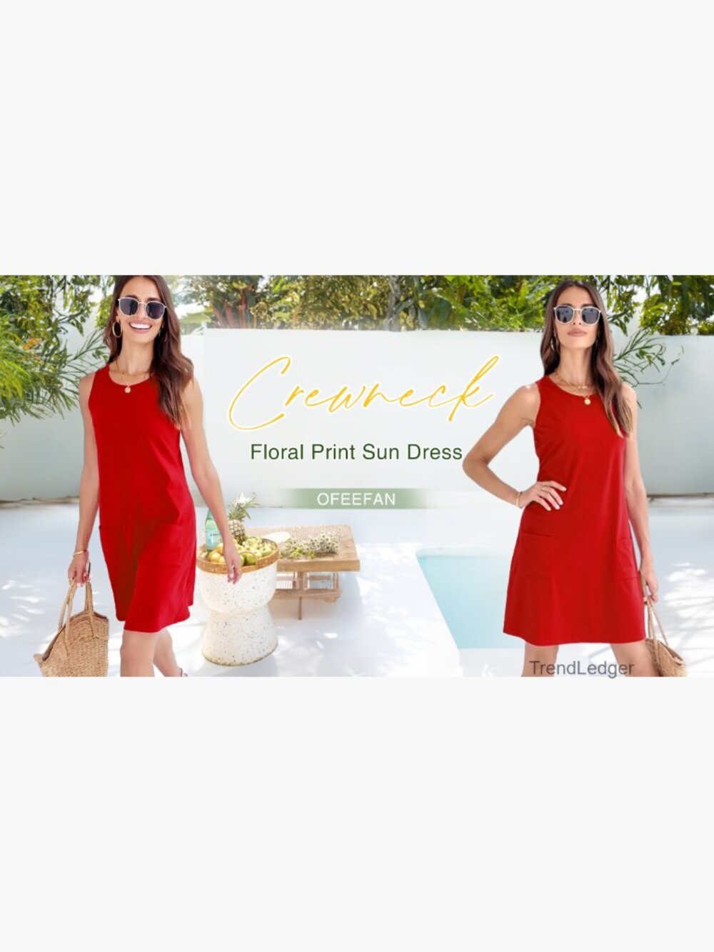 Casual Sundress with Pockets Sleeveless Beach Cover Up - Picture 6 of 7